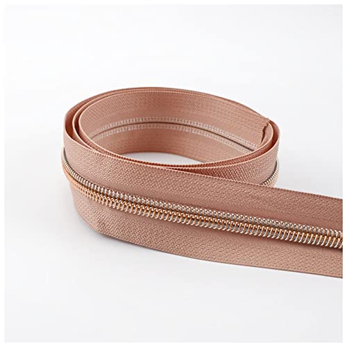 LNEMYQRS Reißverschluss 4 Meter farbiges Tuch Rose Gold Zähne Kunststoffspule Zipper Tasche Nylon Reißverschluss zum Nähen DIY. ZIPS-Bekleidungszubehör Zipper(M787,4pcs Zipper Sliders) von LNEMYQRS