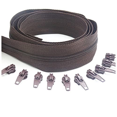 LNEMYQRS Reißverschluss 5 Meter Langer Reißverschluss 10 Auto-Verriegelungsschieber 5# Nylon-Reißverschluss for Kleidung Handtaschen verwendet Zipper(Coffee 304) von LNEMYQRS