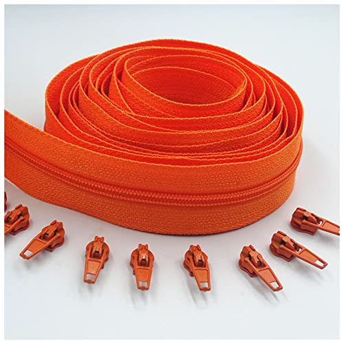 LNEMYQRS Reißverschluss 5 Meter Langer Reißverschluss 10 Auto-Verriegelungsschieber 5# Nylon-Reißverschluss for Kleidung Handtaschen verwendet Zipper(Orange 157) von LNEMYQRS