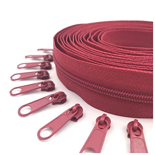 LNEMYQRS Reißverschluss 5 Meter Reißverschluss von den Yard Nylon-Spulen-Reißverschlüssen mit 10pcs-Reißverschluss-Schieberegler for Geldbörsen, Taschen und andere Nähprojekte Zipper(163 Cameo) von LNEMYQRS