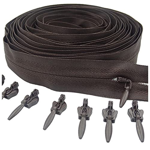 LNEMYQRS Reißverschluss Unsichtbares Nylon 3# Reißverschluss 10 Meter Langer Reißverschluss 20 Automatische Schieberegler for Kleidung Handtaschen Zipper(Coffee) von LNEMYQRS