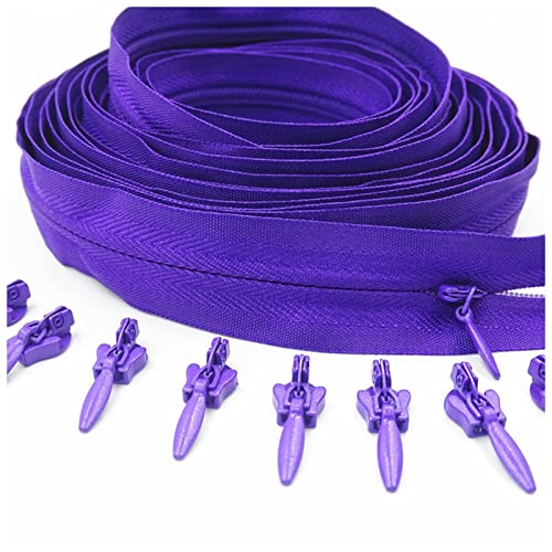 LNEMYQRS Reißverschluss Unsichtbares Nylon 3# Reißverschluss 10 Meter Langer Reißverschluss 20 Automatische Schieberegler for Kleidung Handtaschen Zipper(Deep Purple) von LNEMYQRS