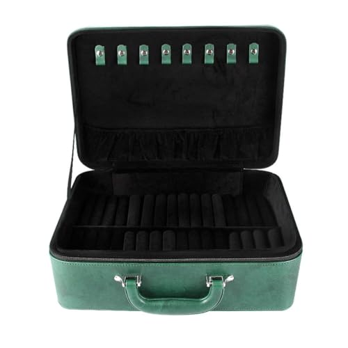 LNGCLTEZ Schmuckkästchen, Leder, Schmuckschatulle, Armband, Schmuckschatulle, Tragegriff, tragbarer Schmuck-Organizer für Jade, Jade, Ring, Schmuck-Organizer, B von LNGCLTEZ