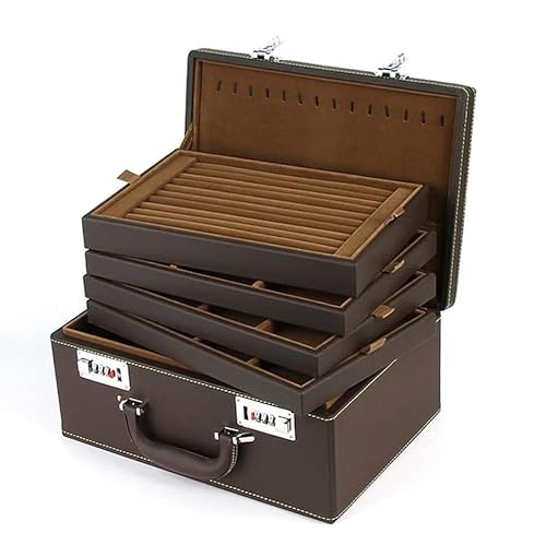 LNGCLTEZ Schmuckkästchen, Ringbox, Schmuckschatulle mit Zahlenschloss, Ring, Schmuck-Aufbewahrungsbox, multifunktionaler und tragbarer Schmuck-Organizer von LNGCLTEZ