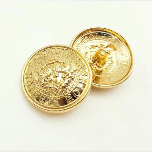 10 Stück/Set Modische Doppellöwenschild-Metallknöpfe, eleganter Anzug, Mantel, Hemdknopf, dekorative Knöpfe, Nähzubehör, Gold, 15 mm, 10 Stück 10 Stück/Set Modische Doppellöwenschild-Metallknöpfe, eleganter Anzug, Mantel, Hemdknopf, dekorative Knöpfe, Nähzubehör, Gold, 15 mm, 10 Stück von LNHBZ