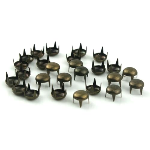 100 Sets 2–6 mm Metall-Rundkappen-Krallennieten Nieten für Lederhandwerk, Taschen, Gürtel, Kleidungsstücke, Schuhe, Kragen, Dekorationszubehör, 13 Größen, Bronze, 3,0 mm 100 Sets 2–6 mm Metall-Rundkappen-Krallennieten Nieten für Lederhandwerk, Taschen, Gürtel, Kleidungsstücke, Schuhe, Kragen, Dekorationszubehör, 13 Größen, Bronze, 3,0 mm von LNHBZ
