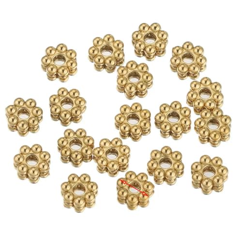 50 Stück Edelstahl-Abstandshalterperlen in Schneeflocken-Blumenform, vergoldet, lose Perlenkappe für DIY-Handarbeiten, Schmuckherstellung, Armband-G6 mm 50 Stück Edelstahl-Abstandshalterperlen in Schneeflocken-Blumenform, vergoldet, lose Perlenkappe für DIY-Handarbeiten, Schmuckherstellung, Armband-G6 mm von LNHBZ