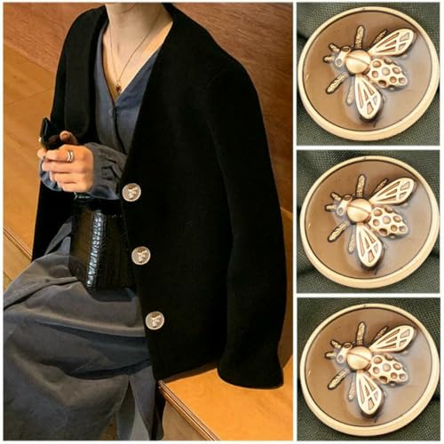 6 Stück Metallknöpfe mit Strassdekor und goldenen Bienenmotiven für Kleidung, Mantel, Strickjacke, Pullover, Nähen, Handarbeiten, KD871, alle Farben gemischt, 25 mm, 6 Stück 6 Stück Metallknöpfe mit Strassdekor und goldenen Bienenmotiven für Kleidung, Mantel, Strickjacke, Pullover, Nähen, Handarbeiten, KD871, alle Farben gemischt, 25 mm, 6 Stück von LNHBZ