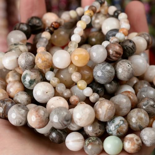Natursteinperlen, Lava-Jaspis, Tigerauge, Quarz, Achate, runde lose Perlen zur Schmuckherstellung, DIY-Armbandzubehör, 4–12 mm, Achat – 6 mm, ca. 61 Perlen Natursteinperlen, Lava-Jaspis, Tigerauge, Quarz, Achate, runde lose Perlen zur Schmuckherstellung, DIY-Armbandzubehör, 4–12 mm, Achat – 6 mm, ca. 61 Perlen von LNHBZ