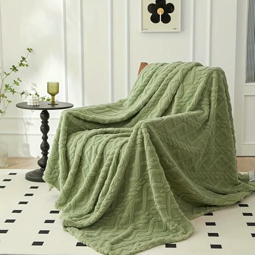LNKUGN Korallenfleece-Jacquard, weich, warm, flauschig und bequem, Einzeldecke, grün, warm und maschinenwaschbar, Korallenfleece LNKUGN Korallenfleece-Jacquard, weich, warm, flauschig und bequem, Einzeldecke, grün, warm und maschinenwaschbar, Korallenfleece von LNKUGN