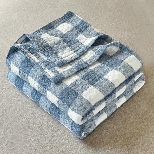 LNKUGN Minimalistische Bettwäsche, Baumwollfrottee, kühle Decke für den Sommer, dreilagiger Überwurf, kariert auf dem Sofa, maschinenwaschbare Steppdecke für das Bett LNKUGN Minimalistische Bettwäsche, Baumwollfrottee, kühle Decke für den Sommer, dreilagiger Überwurf, kariert auf dem Sofa, maschinenwaschbare Steppdecke für das Bett von LNKUGN