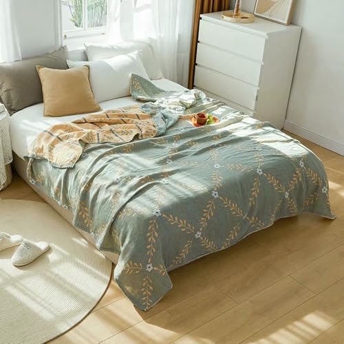 LNKUGN Überwurfdecke aus Baumwolle, für den Sommer, kühle Steppdecke, einzeln, doppelt, dünn, atmungsaktiv, Tagesdecke, Boho-Dekoration, Sofatuch, Freizeitdecke LNKUGN Überwurfdecke aus Baumwolle, für den Sommer, kühle Steppdecke, einzeln, doppelt, dünn, atmungsaktiv, Tagesdecke, Boho-Dekoration, Sofatuch, Freizeitdecke von LNKUGN