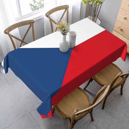 LNNIUK Rechteckige Tischdecke mit Flagge der Tschechischen Republik, Küchentischdecke für Esszimmer, Party, Bauernhaus, Picknick im Freien von LNNIUK