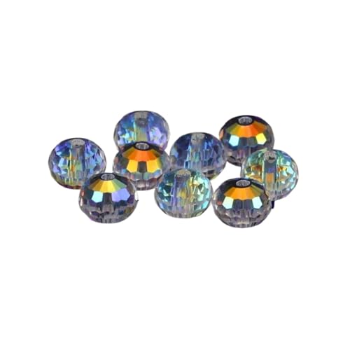 Crystal Kunststoffperlen 6 mm 8 mm 96 Kristallperlen, facettiert, rund, lose Distanzperlen, Strasssteine, for Schmuckherstellung, DIY, Halskette, Armband, Ohrringe(Multi-colored3,6mm-100pcs) von LNNXSZ