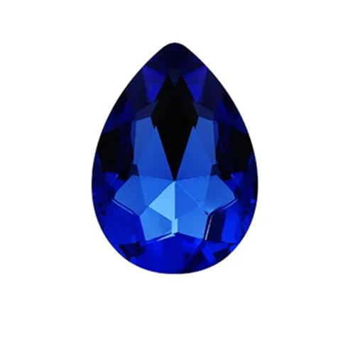 Crystal Kunststoffperlen Wassertropfenförmiges Kristallglas for Aufnähen von Strasssteinen, DIY-Kleidung, Schmuckherstellung, Zubehör(Blue,10x14mm 50pcs) von LNNXSZ