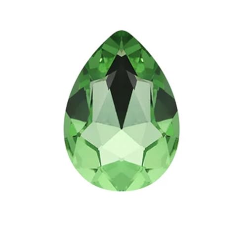 Crystal Kunststoffperlen Wassertropfenförmiges Kristallglas for Aufnähen von Strasssteinen, DIY-Kleidung, Schmuckherstellung, Zubehör(Light Green,10x14mm 50pcs) von LNNXSZ