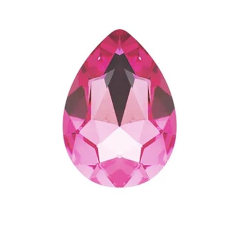 Crystal Kunststoffperlen Wassertropfenförmiges Kristallglas for Aufnähen von Strasssteinen, DIY-Kleidung, Schmuckherstellung, Zubehör(Pink,10x14mm 50pcs) von LNNXSZ