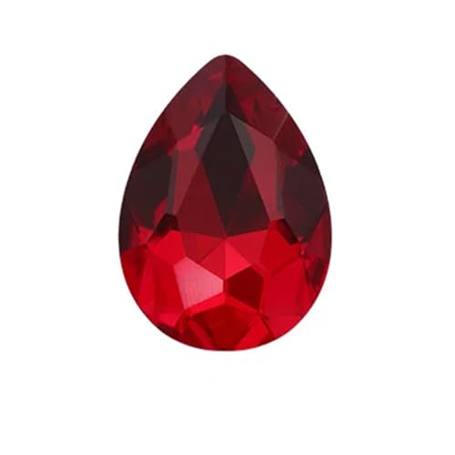 Crystal Kunststoffperlen Wassertropfenförmiges Kristallglas for Aufnähen von Strasssteinen, DIY-Kleidung, Schmuckherstellung, Zubehör(Red,10x14mm 50pcs) von LNNXSZ