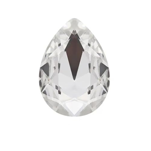 Crystal Kunststoffperlen Wassertropfenförmiges Kristallglas for Aufnähen von Strasssteinen, DIY-Kleidung, Schmuckherstellung, Zubehör(White,10x14mm 50pcs) von LNNXSZ