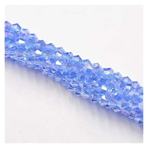 Kristall Facettierte Perlen 4MM 100PCS Doppelkegel Kristall Perlen Transparent Grün Farbe Beschichtung Schmuck Machen DIY(002AB) von LNNXSZ