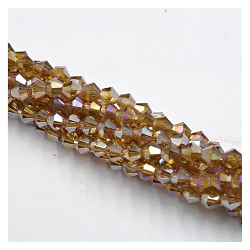 Kristall Facettierte Perlen 4MM 100PCS Doppelkegel Kristall Perlen Transparent Grün Farbe Beschichtung Schmuck Machen DIY(011AB) von LNNXSZ