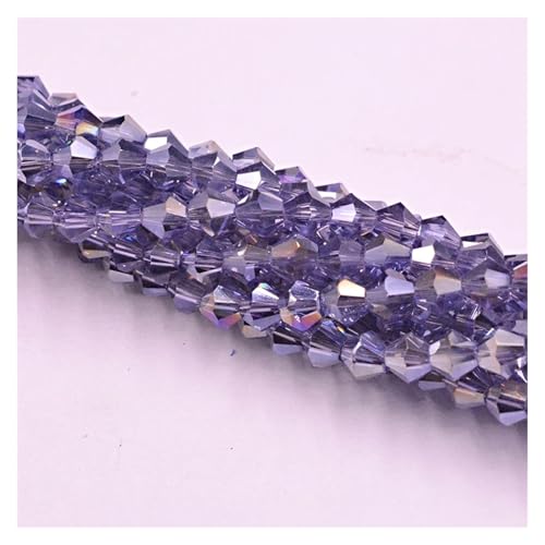 Kristall Facettierte Perlen 4MM 100PCS Doppelkegel Kristall Perlen Transparent Grün Farbe Beschichtung Schmuck Machen DIY(019AB) von LNNXSZ