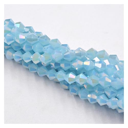 Kristall Facettierte Perlen 4MM 100PCS Doppelkegel Kristall Perlen Transparent Grün Farbe Beschichtung Schmuck Machen DIY(047AB) von LNNXSZ