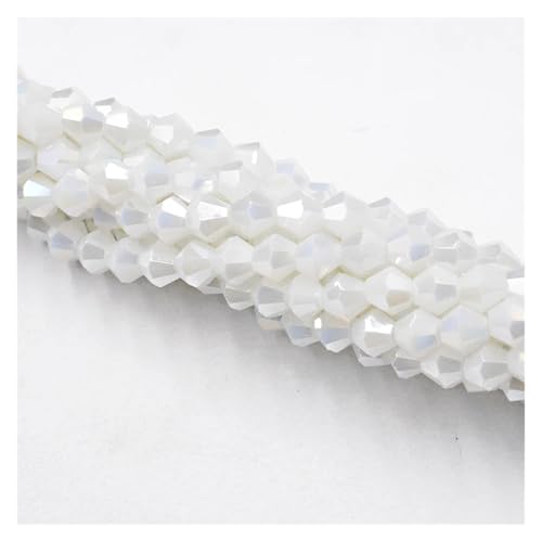 Kristall Facettierte Perlen 4MM 100PCS Doppelkegel Kristall Perlen Transparent Grün Farbe Beschichtung Schmuck Machen DIY(057AB) von LNNXSZ