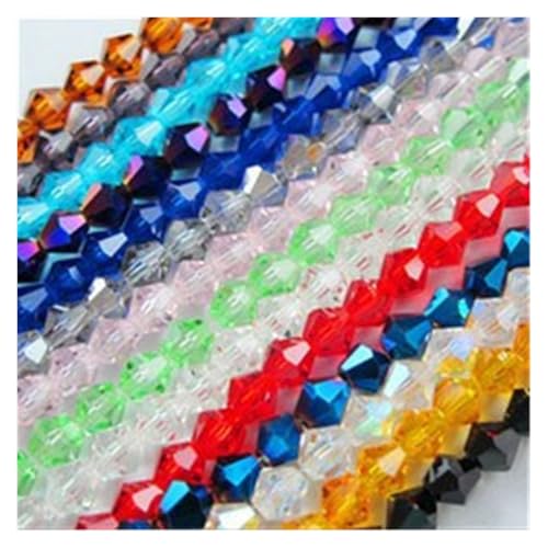 Kristall Facettierte Perlen 4mm 200 Stück Doppelkegel Kristallperlen lose Kugel Versorgung AB Farbe Beschichtung Armband Schmuckherstellung DIY(Color-13) von LNNXSZ