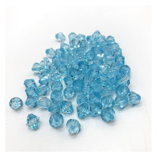Kristall Facettierte Perlen 6mm 8mm 10mm facettierte Doppelkegel-Kristall-Acryl-Perlen, lose Abstandshalter, runde Perlen for Selbermachen, Schmuckherstellung(Sky Blue,8mm 100pcs) von LNNXSZ