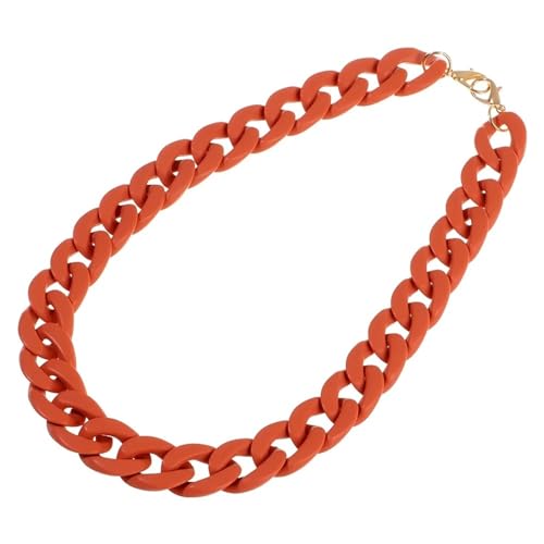 LNNXSZ Taschenkette Kunststoff-Taschenkette, Taschenriemen, austauschbares, abnehmbares Taschenzubehör, Bunte Damen-Harz-Kette der Taschen-Geldbeutel-Kette (Color : Orange) von LNNXSZ