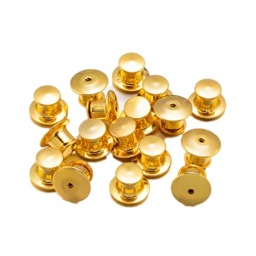 Verriegelungsstift Verschluss 10 Stück Metall-Verschlussstifte for DIY-Brosche, Emaille, Revers, Sicherheitsverschluss, Insignien, Schmuck, Bastelzubehör(Gold,10Pcs) von LNNXSZ