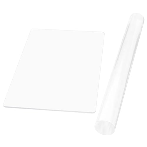 LNQ LUNIQI Acrylglas mit Acryl Ton Roller, 1 Set Massiver Acryl Ton Roller mit Transparent Acrylplatten für Ton Modellierung Ton Werkzeuge Keramik Werkzeug von LNQ LUNIQI