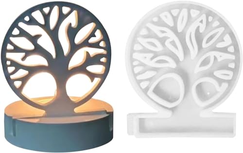 1Pc Baum des Lebens Silikon Gießform,Baum Design Kerzenständer Form,Baum Kerzenständer Silikonformen,Silikonformen Gießformen Kerzenhalter für Kerze Handgefertigte Seifenherstellung,Kerzenherstellung von LNYMZD