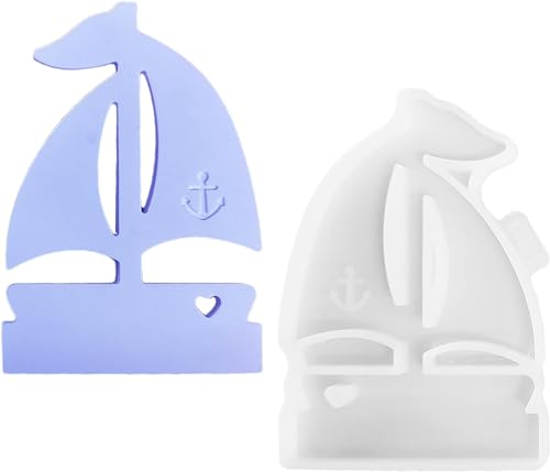 1Pc Segelboot Haken Silikonform,Silikonformen in Segelboot Form,Segelboot Fondantform, Segelboot DIY Zementform Für Selbstgemachte Süßigkeiten Schokolade Zuckerhandwerk Kekse Ton,Töpferei,Gießformen von LNYMZD