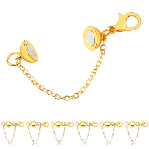 LOADR Magnetische Armbandverschlüsse und Verschlüsse, 18 Karat Gold und versilberte Verschlüsse für Schmuck, Magnetverschlüsse für Armbänder (6 Stück) von LOADR