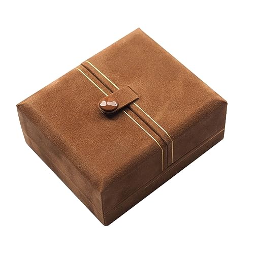 LOANDSDE Schmuckkästchen, Mini-Schmuckschatulle, quadratisch, Flanell, Schmuck-Organizer, Aufbewahrungsbox für Ohrringe, Armbänder, Ringe, Damen, Mädchen (A) von LOANDSDE