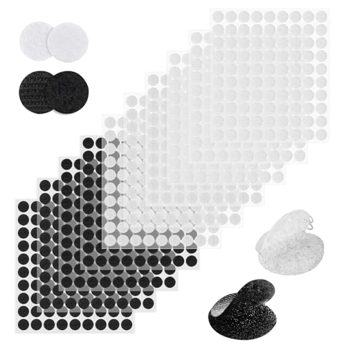 Adhesive dots pieces-900Stück Klettpunkte Selbstklebend,10mmKlett Klebepunkte,SelfAdhesive Klett Klebe Punkte Klettverschluss,Klett Punkte Klebend,Schlaufe Punkte Tark Klebend Klettband für Handwerk von LOBVABA