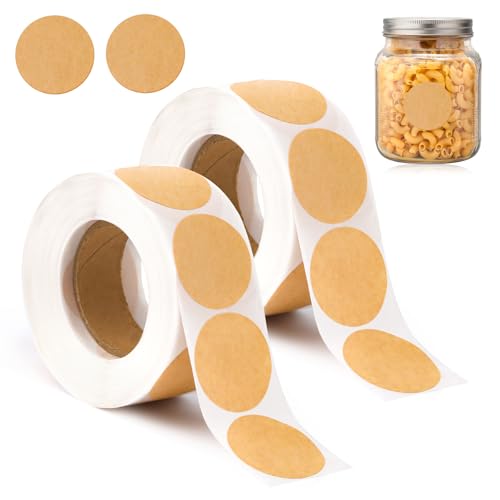 1000 Stück Etiketten Selbstklebend，Kraft Etiketten Aufkleber 25mm，Braune Kraft Aufkleber ，Rund Selbstklebend Klebeetiketten，Rund Punkt Etiketten Kraftpapier für Flasche，Geschenkver，Markierung von LOBVABA