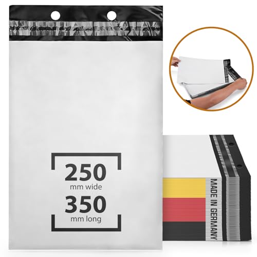 LOGIC PACK 2000 Versandtaschen Plastik Versandbeutel Folienversandtaschen 25x35 cm Versandtüten für Kleidung mit Abreißsystem Wasserdicht Selbstklebend von LOGIC PACK