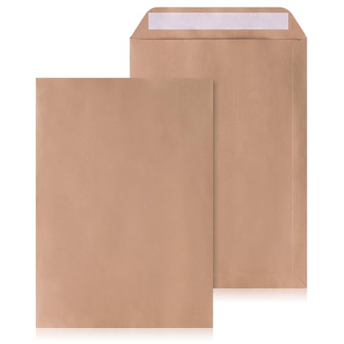 LOGIC PACK Briefumschläge DIN B4 ohne Fenster Selbstklebend - Kuvert B4 Umschläge Braun - Briefumschlag 250 x 353 mm - Briefkuvert ohne Fenster Versandtaschen B4 - Große Briefhüllen (1500 Stück) von LOGIC PACK