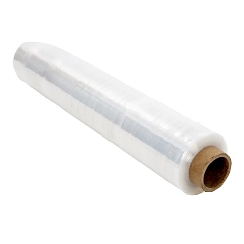 LOGIC PACK Stretchfolie Transparent Verpackungsmaterial Packfolien Folie Für Möbel Handfolie Wickelfolie Verpackungsfolie - 1 Rolle 50 cm Breite 250m Länge 2,5 kg von LOGIC PACK