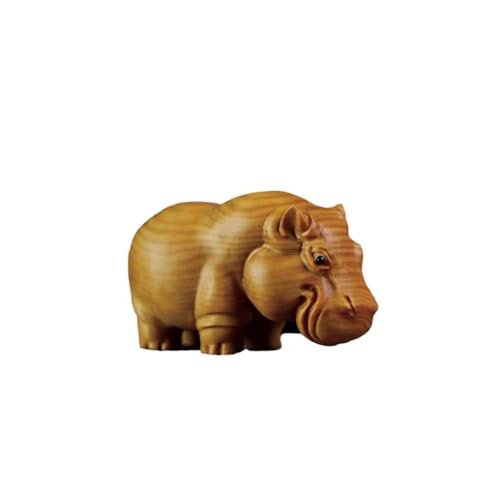 Holzfigur Elefant Nashorn Nilpferd Handgefertigte Statue Einzigartige afrikanische Drei Schätze Nilpferd Teetisch Haustier Home Decor Holz Nilpferd Elefant Teetisch Skulptur Niedlich Holz Nilpferd von LOGUTIA