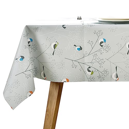 Vinyl Tischdecke Wachstuch Tischdecke, quadratisch abwaschbar öldicht Wasserdichter PVC-Gras Südwest 54x54 Inch Vogel-Motiv von LOHASCASA