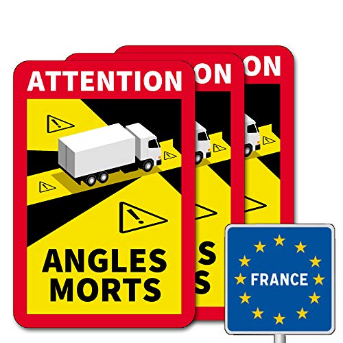 Attention Angles Morts/Achtung Tote Winkel - Set für Frankreich mit Lkw-Symbol (3 Aufkleber) von LOHOFOL