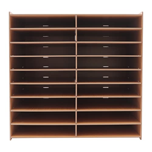 18 Fächer Schreibtisch Ablagefächer Holz,Multi-layer Storage Letter Organizer ,Aktenablage A4 stapelbar,Schreibtisch Organizer, Büro Ablagefächer, Halten Sie Ihren Desktop Sauber,51.8*33*49cm (Braun) von LOIRIIC