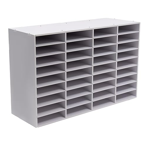 36 Fächer Literatur Organizer Verstellbar Akten Sortierer, 36 Fächer Weiß,White A4 Papier Dokumenthalter Storage Tidy Mail Sorter File Holder Paper Organizer für Home Office School 100*30*61cm von LOIRIIC