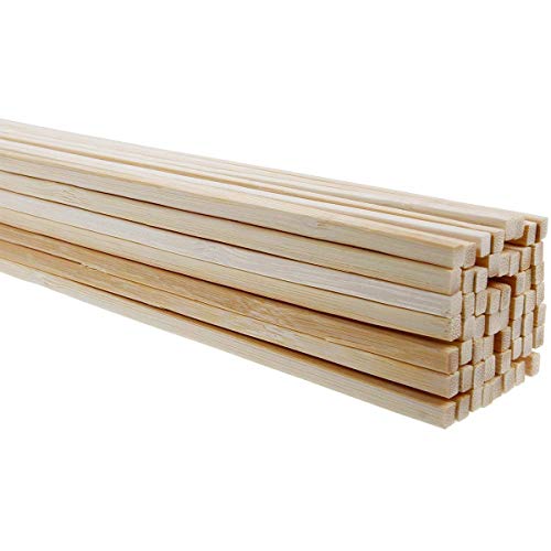 LOKIH Paulownia Square Wood Stick Quadratisch Holzleisten Holzstäbchen Holzstücke Holzstamm Für Modellbau, Heimtextilien,4mmx4mmx250mm(50pcs) von LOKIH