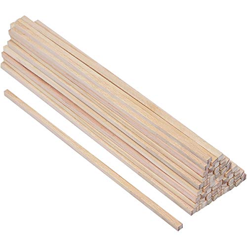 LOKIH Uadratischer Balsaholz Stab Holzstäbchen Holzstäbe Quadratisch Holzleisten Ideal Auch Für Den Modellbau, Heimtextilien,2mmx2mmx500mm(50pcs) von LOKIH