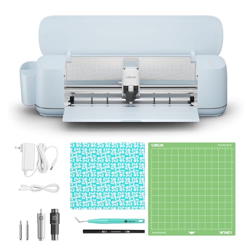 LOKLiK iCraft Plotter-Maschine – Schneidemaschine zum Personalisieren von Textilien, Tassen, Taschen, Aufklebern und Dekorationen. Kompatibel mit Flexfolie, Papier, Leder, Karton und mehr. (Blau) von LOKLIK